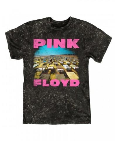 Pink Floyd T-shirt | Hot Pink Momentary Lapse Beds Distressed Mineral Wash Shirt $9.88 Shirts