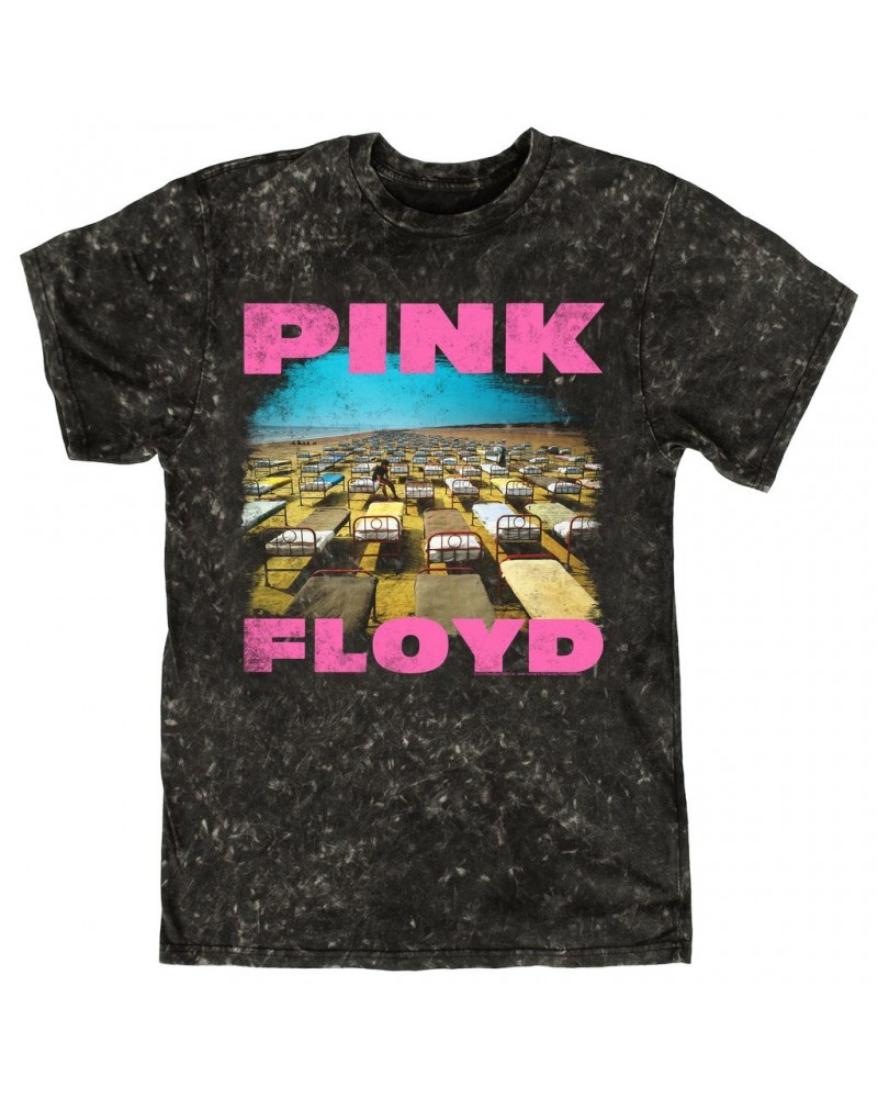 Pink Floyd T-shirt | Hot Pink Momentary Lapse Beds Distressed Mineral Wash Shirt $9.88 Shirts