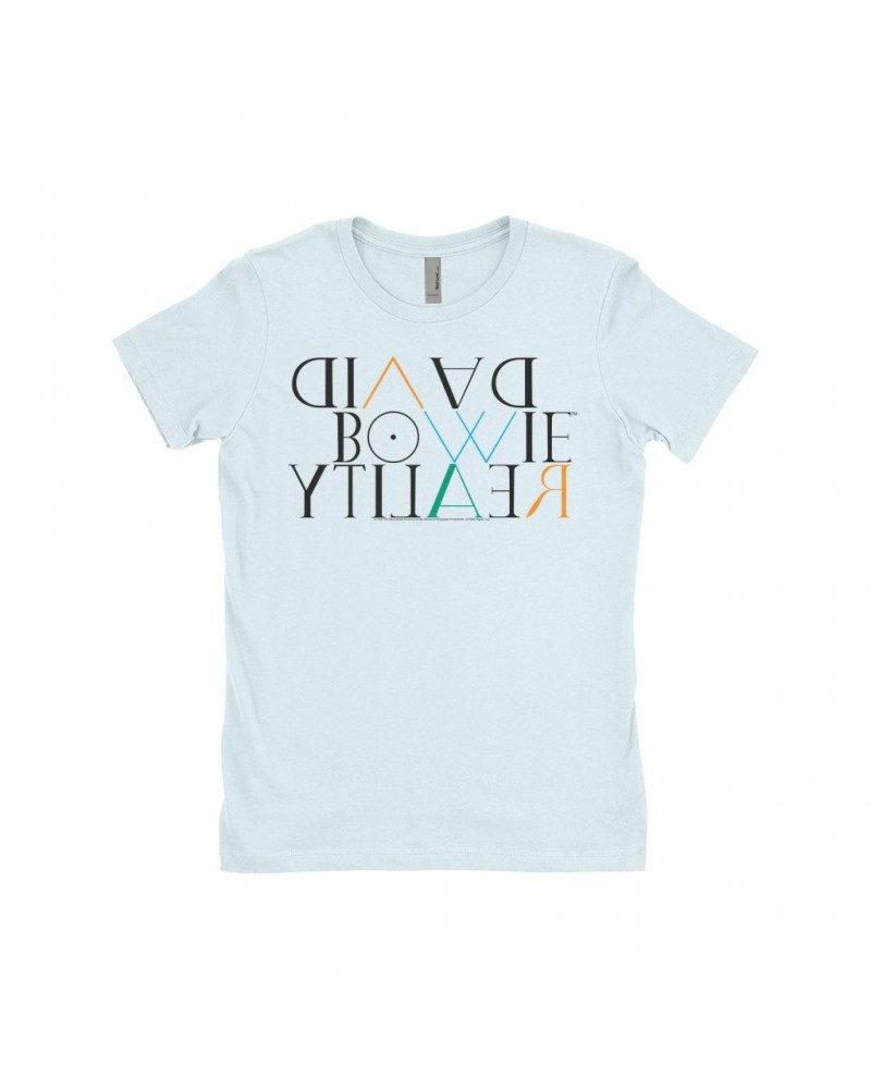 David Bowie Ladies' Boyfriend T-Shirt | Reality Album Logo Shirt $7.98 Shirts