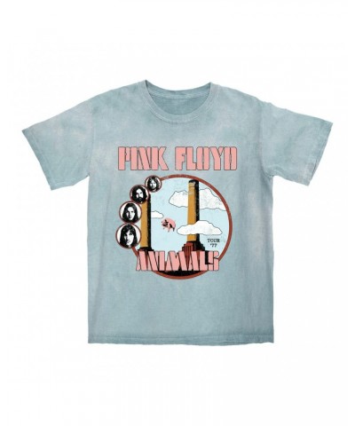 Pink Floyd T-shirt | Animals '77 Tour Pastel Design Distressed Color Blast Shirt $13.18 Shirts