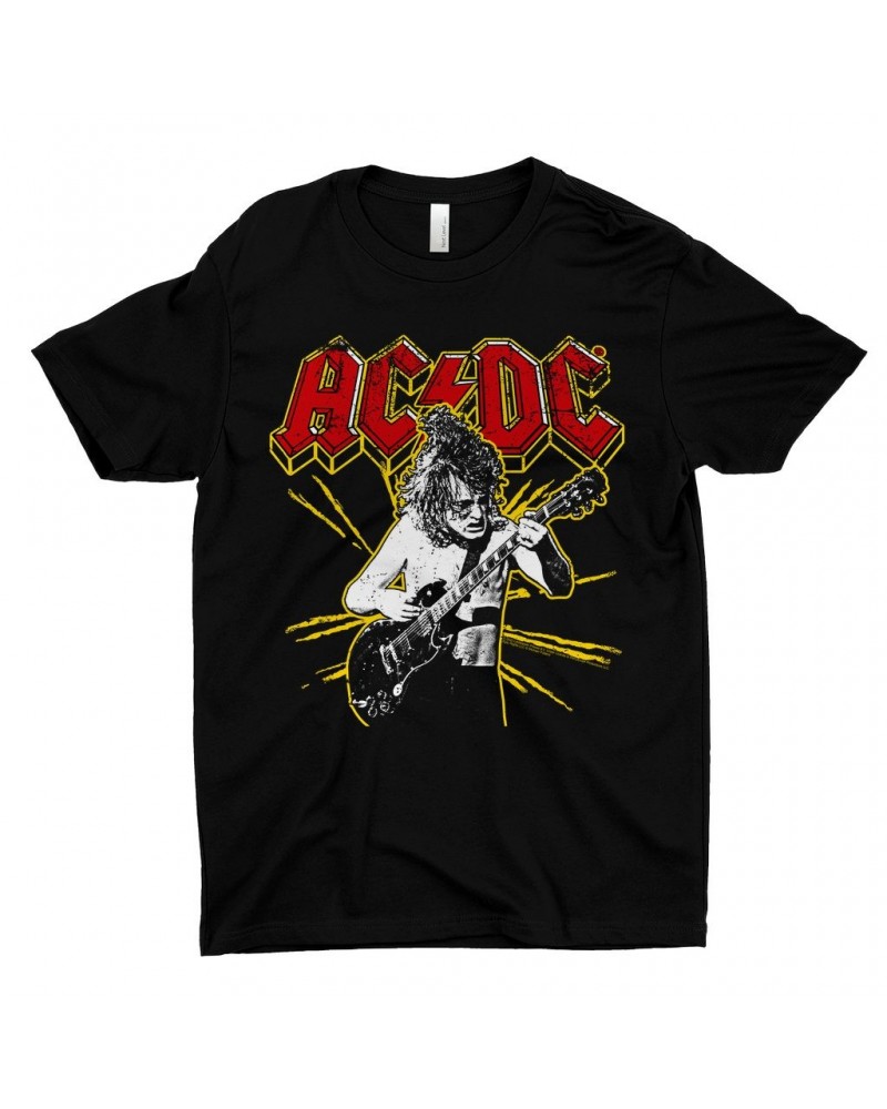 AC/DC T-Shirt | Angus Red And Yellow Burst Shirt $8.73 Shirts