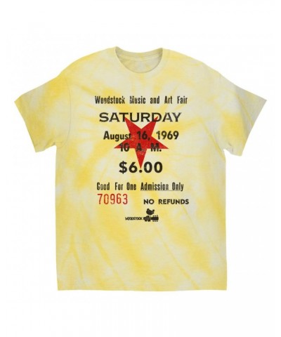 Woodstock T-Shirt | Music And Art Fair Ticket Stub Design Tie Dye Shirt $11.05 Shirts