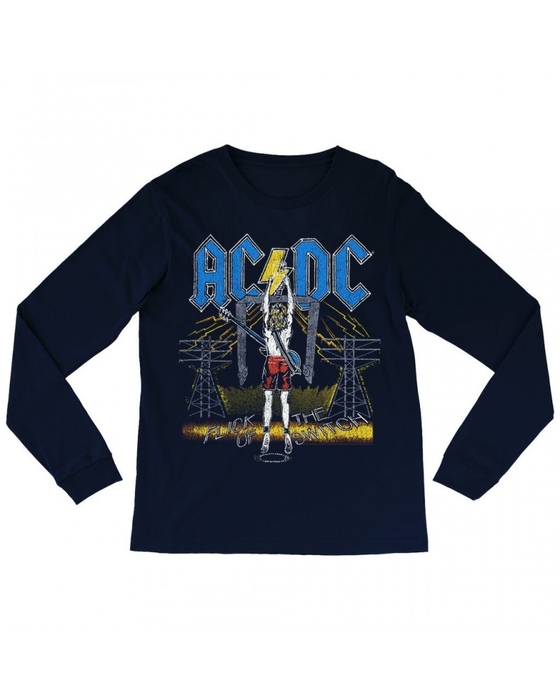 AC/DC Long Sleeve Shirt | Flick Of The Switch Electricity Shirt $12.58 Shirts