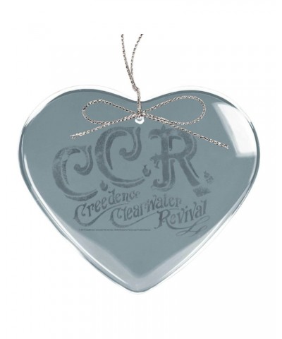 Creedence Clearwater Revival Flourish Heart Laser-Etched Glass Ornament $6.72 Decor