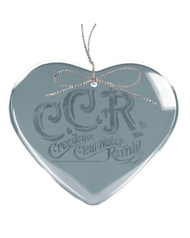 Creedence Clearwater Revival Flourish Heart Laser-Etched Glass Ornament $6.72 Decor