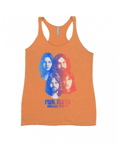 Pink Floyd Ladies' Tank Top | Group Ombre Animals '77 Tour Image Distressed Shirt $10.71 Shirts