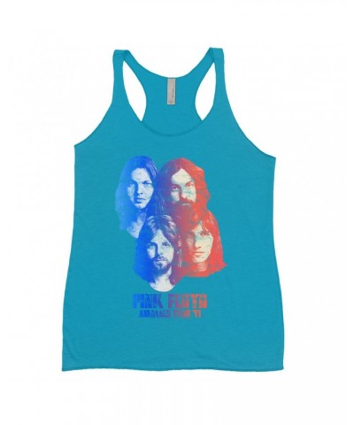 Pink Floyd Ladies' Tank Top | Group Ombre Animals '77 Tour Image Distressed Shirt $10.71 Shirts