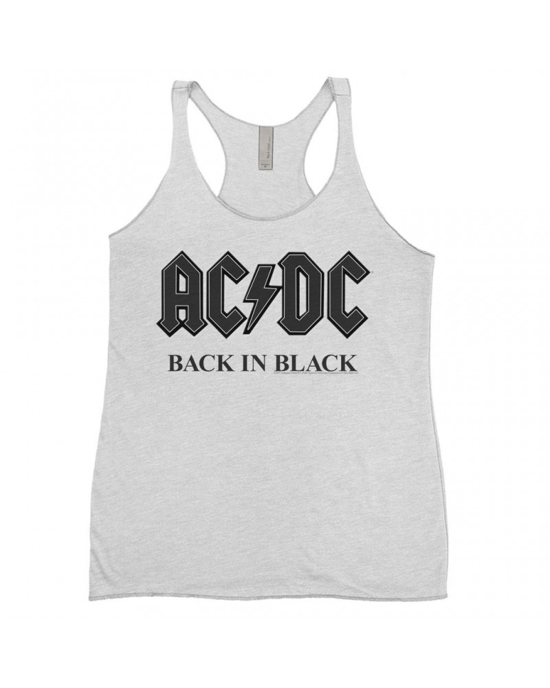 AC/DC Ladies' Tank Top | Back In Black Charcoal Design Shirt $8.69 Shirts