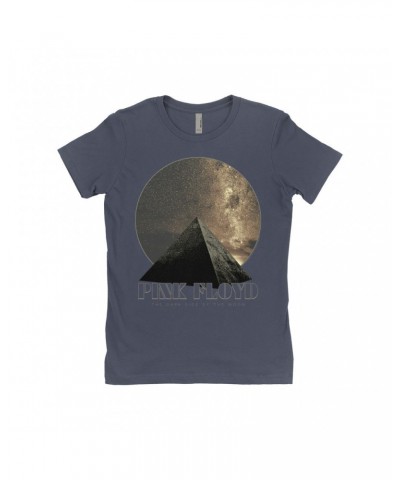 Pink Floyd Ladies' Boyfriend T-Shirt | Moonlight Pyramid Circle Design Shirt $8.23 Shirts