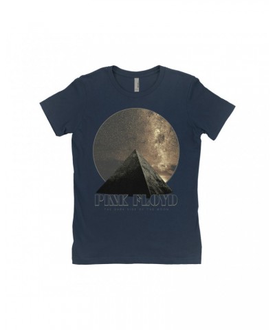 Pink Floyd Ladies' Boyfriend T-Shirt | Moonlight Pyramid Circle Design Shirt $8.23 Shirts