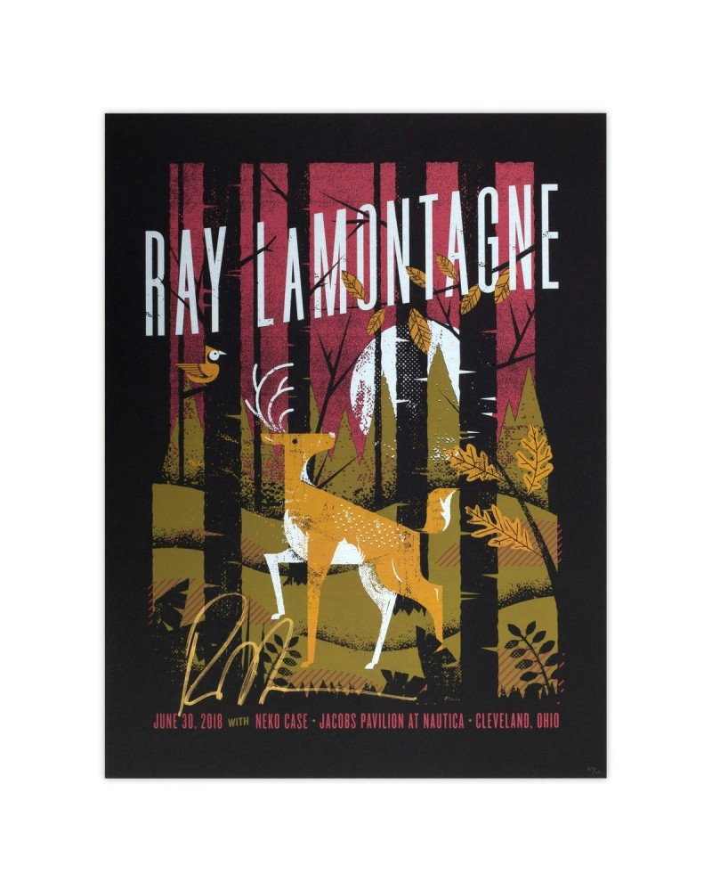 Ray LaMontagne Part Of The Light Tour 2018 - 6/30 Cleveland OH Poster $11.40 Decor