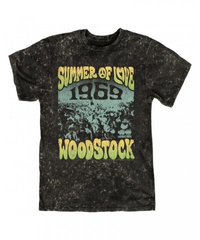 Woodstock T-shirt | 1969 Summer Of Love Distressed Mineral Wash Shirt $9.88 Shirts