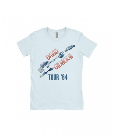 David Gilmour Ladies' Boyfriend T-Shirt | Red White Blue 1984 Tour Shirt $11.98 Shirts