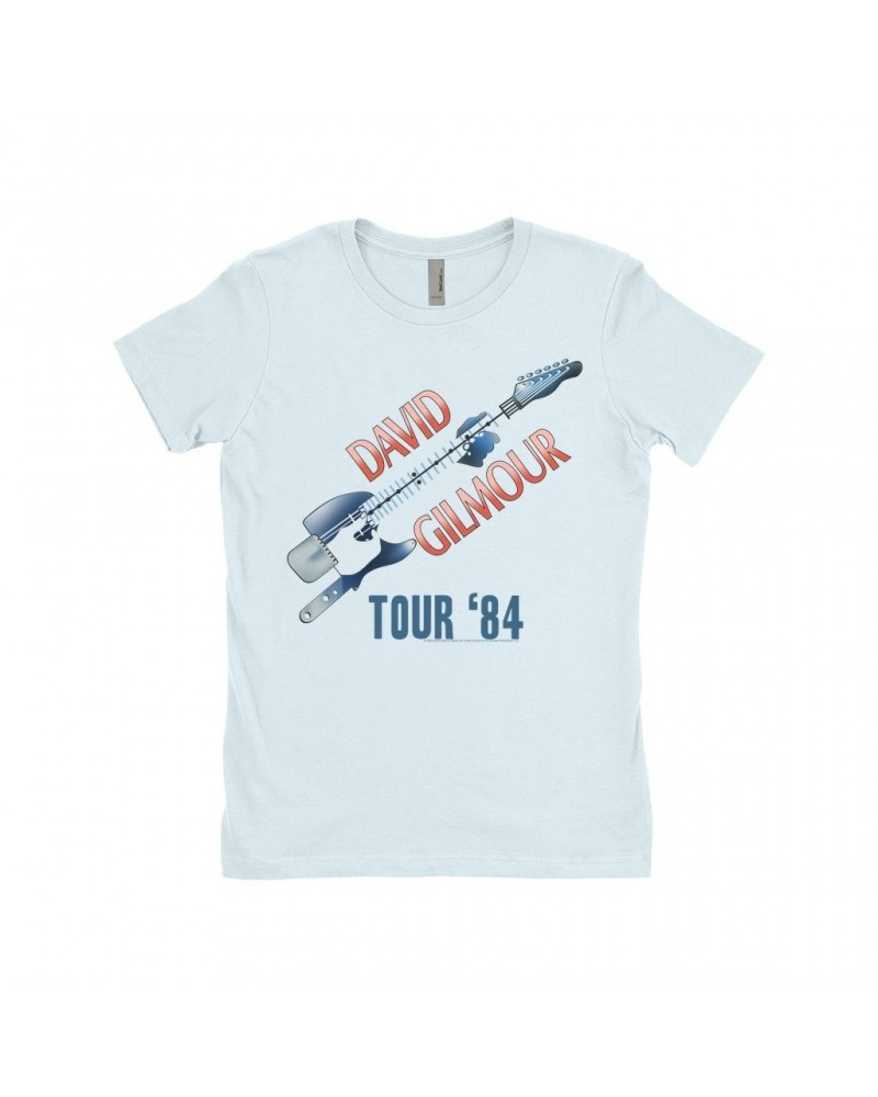 David Gilmour Ladies' Boyfriend T-Shirt | Red White Blue 1984 Tour Shirt $11.98 Shirts