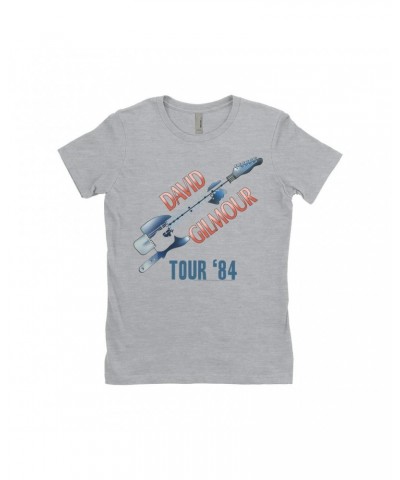 David Gilmour Ladies' Boyfriend T-Shirt | Red White Blue 1984 Tour Shirt $11.98 Shirts