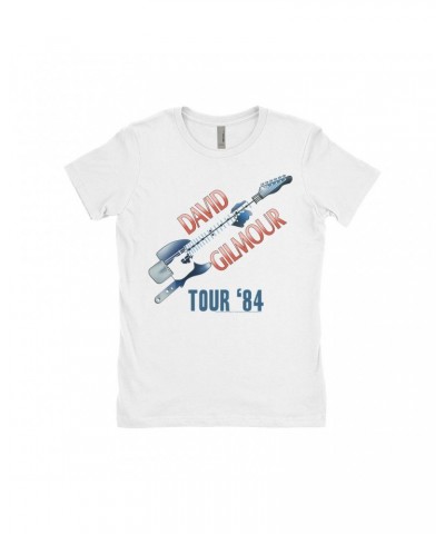 David Gilmour Ladies' Boyfriend T-Shirt | Red White Blue 1984 Tour Shirt $11.98 Shirts