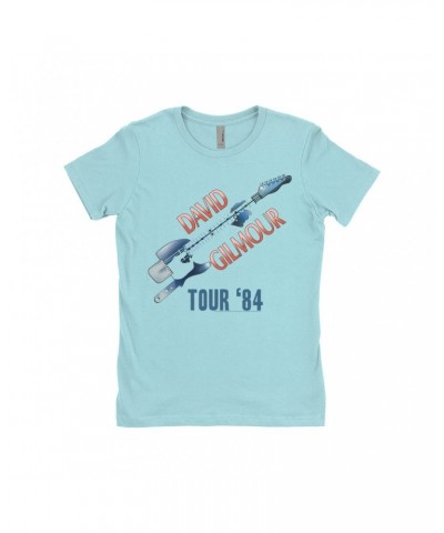 David Gilmour Ladies' Boyfriend T-Shirt | Red White Blue 1984 Tour Shirt $11.98 Shirts