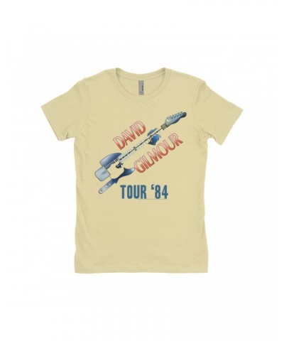 David Gilmour Ladies' Boyfriend T-Shirt | Red White Blue 1984 Tour Shirt $11.98 Shirts