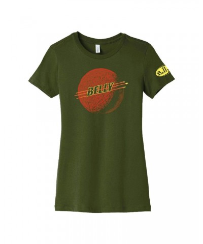 Belly Low Red Moon Ladies T-Shirt - Olive $12.50 Shirts