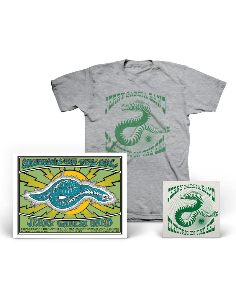 Jerry Garcia Band - Electric on the Eel: CDs or Download Poster & Organic T-Shirt Bundle $25.41 Shirts