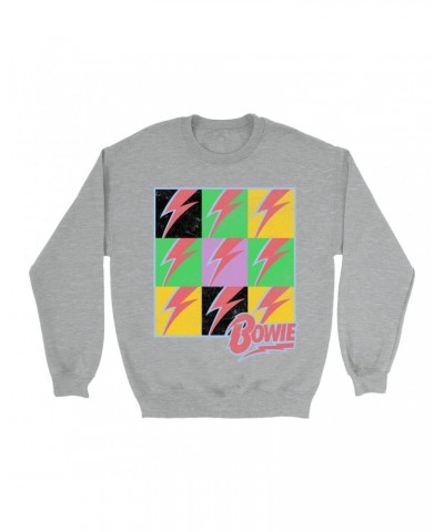 David Bowie Sweatshirt | Pop Art Bolt Design Distressed Sweatshirt $11.18 Sweatshirts