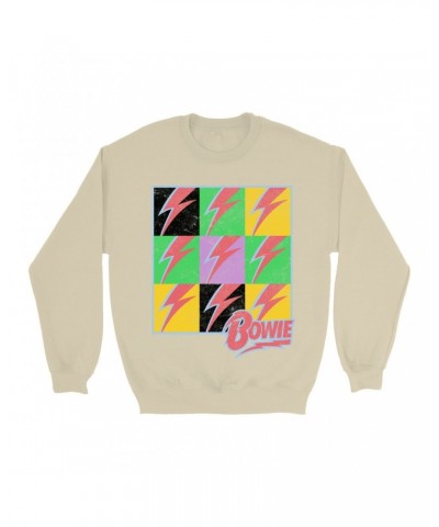 David Bowie Sweatshirt | Pop Art Bolt Design Distressed Sweatshirt $11.18 Sweatshirts