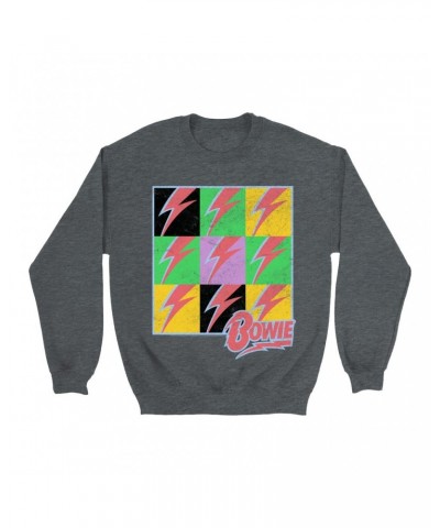 David Bowie Sweatshirt | Pop Art Bolt Design Distressed Sweatshirt $11.18 Sweatshirts