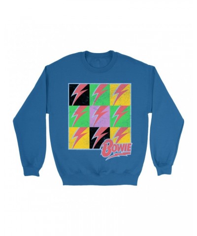 David Bowie Sweatshirt | Pop Art Bolt Design Distressed Sweatshirt $11.18 Sweatshirts