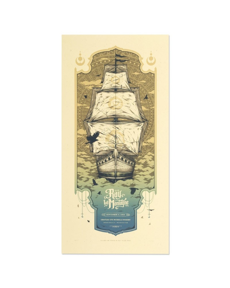 Ray LaMontagne The Ouroboros Tour 2016 - Woodinville WA Poster $11.40 Decor