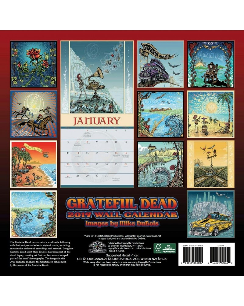 Grateful Dead 2019 Wall Calendar $4.76 Calendars