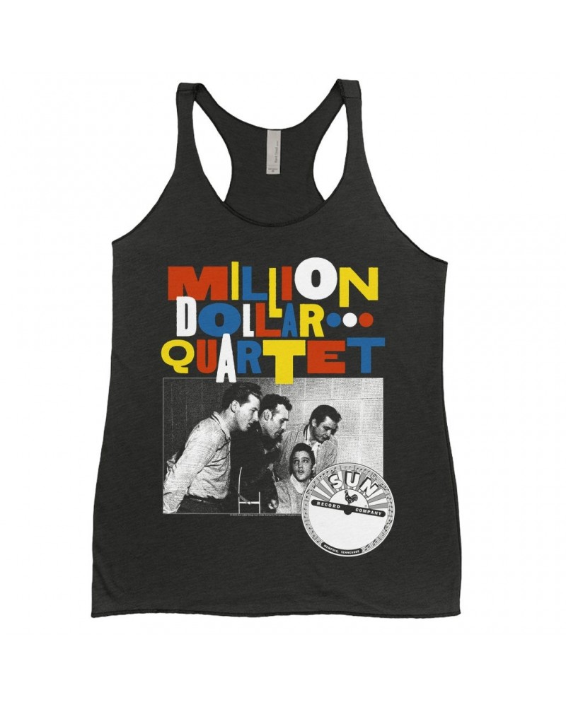 Sun Records Ladies' Tank Top | Primary Color Million Dollar Quartet Image Shirt $11.87 Shirts