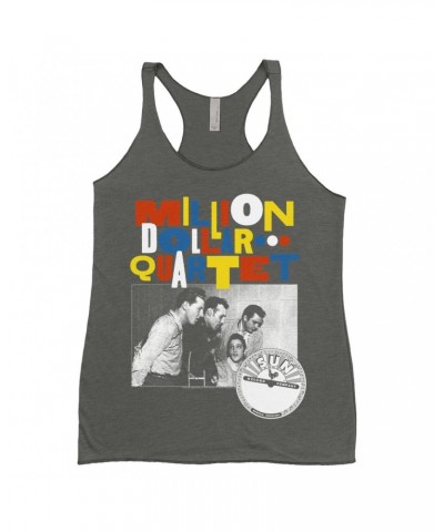 Sun Records Ladies' Tank Top | Primary Color Million Dollar Quartet Image Shirt $11.87 Shirts