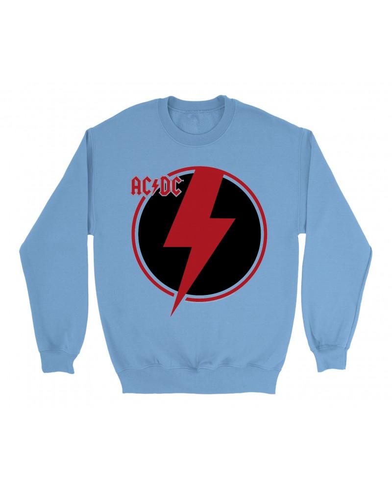 AC/DC Bright Colored Sweatshirt | Black Red Bolt Sweatshirt $11.88 Sweatshirts