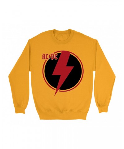 AC/DC Bright Colored Sweatshirt | Black Red Bolt Sweatshirt $11.88 Sweatshirts