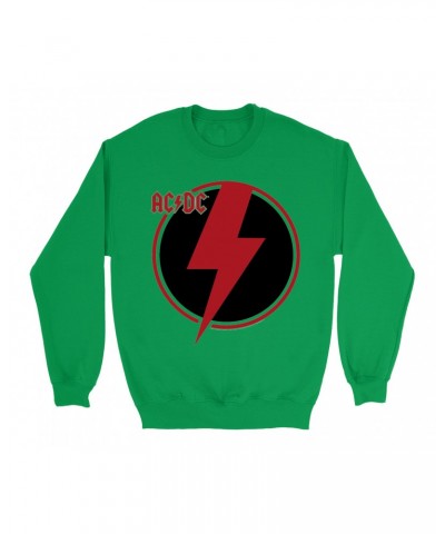 AC/DC Bright Colored Sweatshirt | Black Red Bolt Sweatshirt $11.88 Sweatshirts