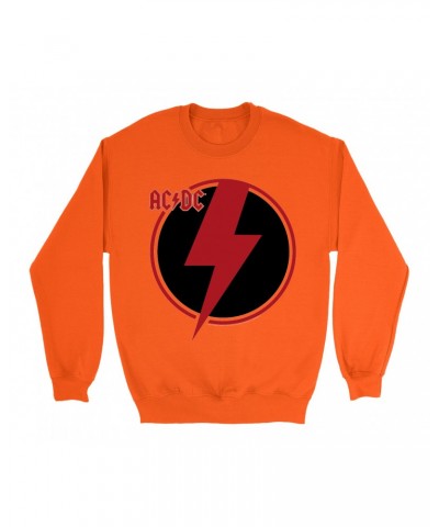 AC/DC Bright Colored Sweatshirt | Black Red Bolt Sweatshirt $11.88 Sweatshirts