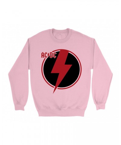 AC/DC Bright Colored Sweatshirt | Black Red Bolt Sweatshirt $11.88 Sweatshirts