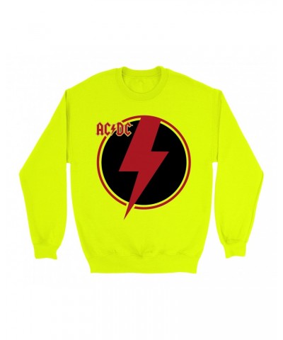 AC/DC Bright Colored Sweatshirt | Black Red Bolt Sweatshirt $11.88 Sweatshirts