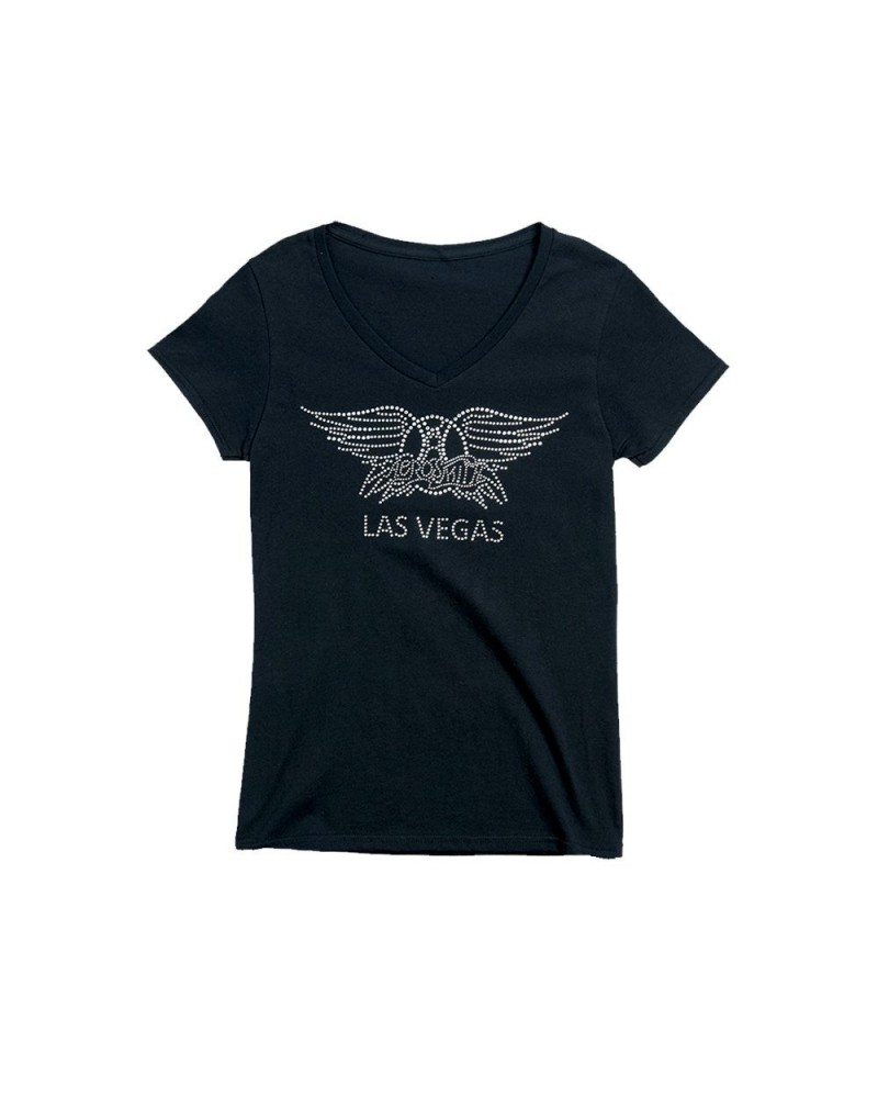 Aerosmith Vegas Bling V-Neck (Womens) $19.20 Shirts