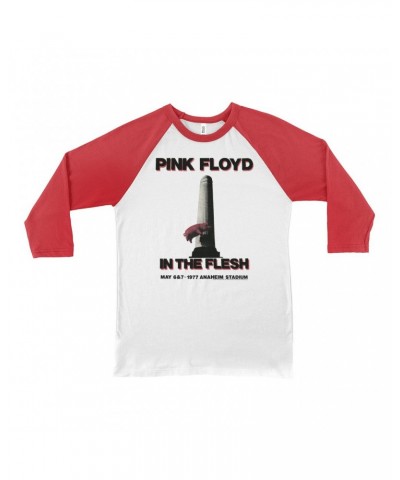 Pink Floyd 3/4 Sleeve Baseball Tee | In The Flesh 1977 Anaheim Stadium Concert Shirt $14.98 Shirts