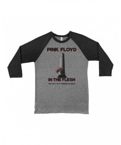 Pink Floyd 3/4 Sleeve Baseball Tee | In The Flesh 1977 Anaheim Stadium Concert Shirt $14.98 Shirts