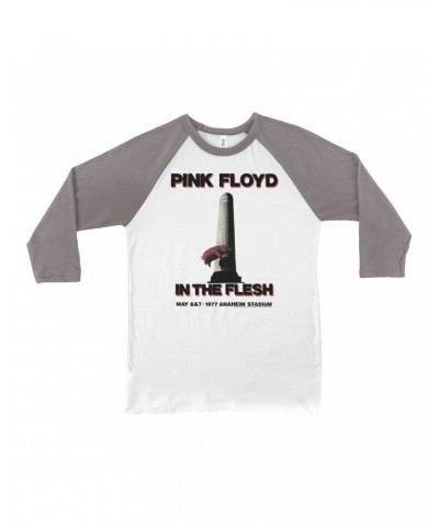 Pink Floyd 3/4 Sleeve Baseball Tee | In The Flesh 1977 Anaheim Stadium Concert Shirt $14.98 Shirts