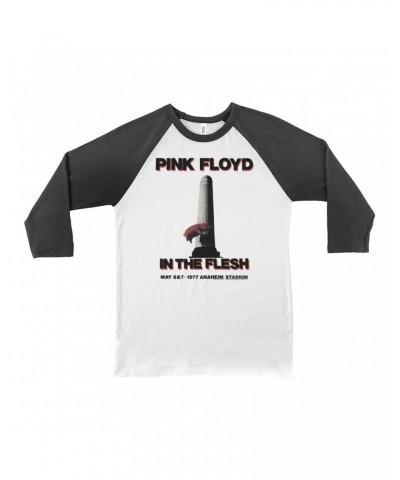 Pink Floyd 3/4 Sleeve Baseball Tee | In The Flesh 1977 Anaheim Stadium Concert Shirt $14.98 Shirts