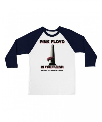 Pink Floyd 3/4 Sleeve Baseball Tee | In The Flesh 1977 Anaheim Stadium Concert Shirt $14.98 Shirts