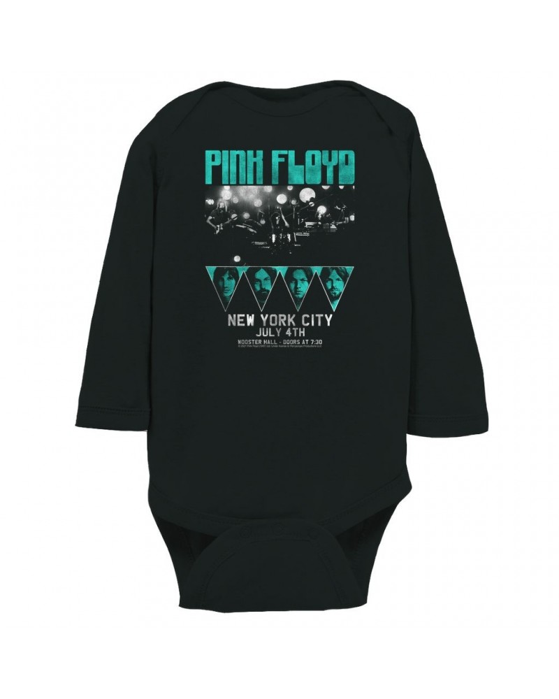 Pink Floyd Long Sleeve Bodysuit | 4th Of July NYC Concert Turquoise Distressed Bodysuit $11.94 Shirts