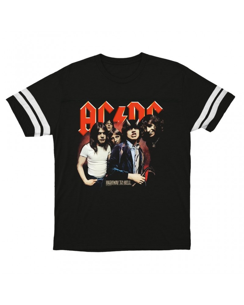 AC/DC T-Shirt | Highway To Hell Album Group Image Football Shirt $15.49 Shirts