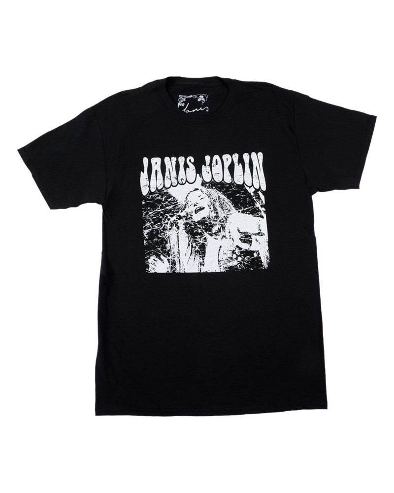 Janis Joplin Photo Black T-Shirt $8.08 Shirts