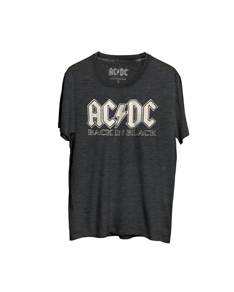 AC/DC Back in Black White Lettering Charcoal T-Shirt $10.25 Shirts