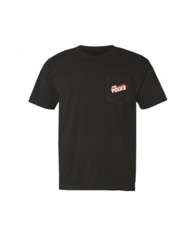 The Police T-Shirt | Brush Stoke Logo Pocket T-shirt $11.38 Shirts