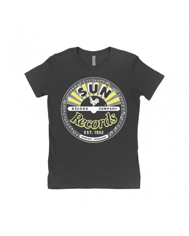 Sun Records Ladies' Boyfriend T-Shirt | Sunshine Yellow 1952 Logo Shirt $9.98 Shirts